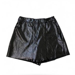 Zara black shiny vinyl effect Skort